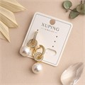 Серьги коллекция "Xuping" покрытие позолота, вставка: фианиты и искусственный жемчуг, арт.004.103 004.103