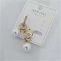 Серьги коллекция "Xuping" покрытие позолота, вставка: фианиты и искусственный жемчуг, арт.004.103 004.103