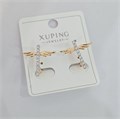 Серьги коллекция "Xuping" покрытие позолота, вставка: фианиты, арт.004.083 004.083