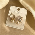 Серьги коллекция "Xuping" покрытие позолота, вставка: искусственный жемчуг и фианиты, арт.004.054 004.054