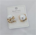 Серьги коллекция "Xuping" покрытие позолота, вставка: искусственный жемчуг и фианиты, арт.004.055 004.055
