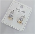 Серьги коллекция "Xuping" покрытие позолота, вставка: фианиты, арт.004.044 004.044