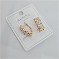 Серьги коллекция "Xuping" покрытие позолота, вставка: фианиты, арт.004.045 004.045