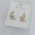 Серьги коллекция "Xuping" покрытие позолота, вставка: фианиты, арт.004.042 004.042