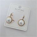 Серьги коллекция "Xuping" покрытие позолота, вставка: фианиты и искусственный жемчуг, арт.004.028 004.028