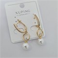 Серьги коллекция "Xuping" покрытие позолота, вставка: искусственный жемчуг и фианиты, арт.004.031 004.031