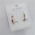 Серьги коллекция "Xuping" покрытие позолота, вставка: фианиты, арт.004.014 004.014