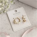 Серьги коллекция "Xuping" покрытие позолота, вставка: фианит, цвет: прозрачный, арт.004.008 004.008