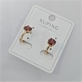 Серьги коллекция "Xuping" покрытие позолота, вставка: фианит, цвет: красный, арт.004.009 004.009