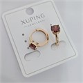 Серьги коллекция "Xuping" покрытие позолота, вставка: фианит, цвет: красный, арт.004.009 004.009