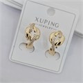 Серьги коллекция "Xuping" покрытие позолота, вставка: фианиты, арт.004.001 004.001