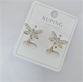 Серьги коллекция "Xuping" покрытие позолота, вставка: фианиты, арт.004.002 004.002