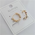 Серьги коллекция "Xuping" покрытие позолота, вставка: фианиты, арт.004.005 004.005