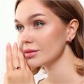 Комплект Каталог >> Бижутерия >> Ювелирная бижутерия коллекция  "Дубай" серьги и кольцо 18 р, покрытие: позолота, вставка: фианиты, цвет: красный и прозрачный, арт.215.469-18 215.469-18