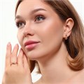 Комплект Каталог >> Бижутерия >> Ювелирная бижутерия коллекция  "Дубай" серьги и кольцо 17 р, покрытие: позолота, вставка: фианиты, цвет: ваниль и прозрачный, арт.215.466-17 215.466-17
