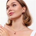 Комплект Каталог >> Бижутерия >> Ювелирная бижутерия коллекция  "Дубай" серьги и кулон, покрытие: позолота, вставка: фианиты, цвет: красный, арт.215.430 215.430