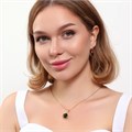 Комплект Каталог >> Бижутерия >> Ювелирная бижутерия коллекция  "Дубай" серьги и кулон, покрытие: позолота, вставка: фианиты, цвет: зеленый, арт.215.434 215.434