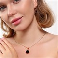 Комплект Каталог >> Бижутерия >> Ювелирная бижутерия коллекция  "Дубай" серьги и кулон, покрытие: позолота, вставка: фианиты, цвет: черный, арт.215.436 215.436