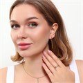 Комплект Каталог >> Бижутерия >> Ювелирная бижутерия коллекция  "Дубай" серьги, кулон и кольцо 17 р, покрытие: позолота, вставка: фианиты, цвет: зеленый, арт.215.411-17 215.411-17