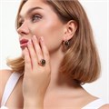 Комплект Каталог >> Бижутерия >> Ювелирная бижутерия коллекция  "Дубай" серьги и кольцо 18 р, покрытие: позолота, вставка: искусственный камень с вкраплениями, цвет: черный, арт.313.125-18 313.125-18