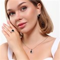 Комплект Каталог >> Бижутерия >> Ювелирная бижутерия серьги, кулон и кольцо 18 р, покрытие: посеребрение, вставка: фианит, цвет: черный и прозрачный, арт.313.105-18 313.105-18