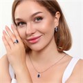 Комплект Каталог >> Бижутерия >> Ювелирная бижутерия серьги, кулон и кольцо 17 р, покрытие: посеребрение, вставка: фианит, цвет: синий и прозрачный, арт.313.101-17 313.101-17