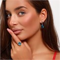 Комплект Каталог >> Бижутерия >> Ювелирная бижутерия серьги и кольцо 20 р, покрытие: посеребрение, вставка: фианит, цвет: голубой, арт.313.082-20 313.082-20
