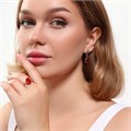 Комплект Каталог >> Бижутерия >> Ювелирная бижутерия серьги и кольцо 17 р, покрытие: посеребрение, вставка: фианит, цвет: красный, арт.313.079-17 313.079-17