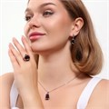 Комплект Каталог >> Бижутерия >> Ювелирная бижутерия серьги, кулон и кольцо 17 р, покрытие: посеребрение, вставка: фианит, цвет: фиолетовый, арт.313.071-17 313.071-17