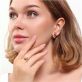 Комплект ювелирной бижутерии коллекция "Дубай" серьги и кольцо 17 р, покрытие позолота, вставка: фианиты, цвет: прозрачный, арт.314.834-17 314.834-17