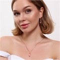 Комплект ювелирной бижутерии коллекция "Дубай" серьги и кулон, покрытие позолота, вставка: искусственный кристалл под Сваровски, цвет: розовый, арт.314.828 314.828