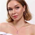 Комплект ювелирной бижутерии коллекция "Дубай" серьги и кулон, покрытие позолота, вставка: искусственный кристалл под Сваровски, цвет: сиреневый, арт.314.829 314.829