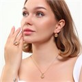 Комплект ювелирной бижутерии коллекция "Дубай" серьги, кулон и кольцо 17 р, покрытие позолота, вставка: искусственный кристалл под Сваровски, цвет: ваниль, арт.314.822-17 314.822-17