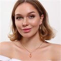 Комплект ювелирной бижутерии коллекция "Дубай" серьги и кулон, покрытие позолота, вставка: искусственный кристалл под Сваровски, цвет: ваниль, арт.314.823 314.823