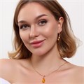 Комплект ювелирной бижутерии коллекция "Дубай" серьги и кулон, покрытие позолота, вставка: искусственный кристалл под Сваровски, цвет: желтый, арт.314.824 314.824