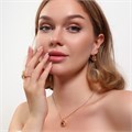 Комплект ювелирной бижутерии коллекция "Дубай" серьги, кулон и кольцо 17 р, покрытие позолота, вставка: искусственный кристалл под Сваровски, цвет: шампань, арт.314.821-17 314.821-17