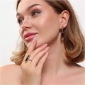 Комплект ювелирной бижутерии коллекция "Дубай" серьги и кольцо 20 р, покрытие позолота, вставка: искусственный камень черного цвета, арт.314.796-20 314.796-20