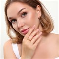 Комплект ювелирной бижутерии коллекция "Дубай" серьги и кольцо 18 р, покрытие позолота, вставка: фианиты, цвет: желтый, арт.215.383-18 215.383-18