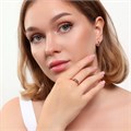 Комплект ювелирной бижутерии коллекция "Дубай" серьги и кольцо 17 р, покрытие позолота, вставка: фианиты, цвет: фиолетовый, арт.215.381-17 215.381-17
