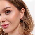 Серьги подвески Каталог >> Бижутерия >> Ювелирная бижутерия коллекция "Дубай" покрытие позолота, вставка: цветная эмаль и крупный фианит, цвет: зеленый и черный, арт.215.351 215.351