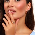 Комплект ювелирной бижутерии Дубайское золото: серьги и кольцо 20 р, с покрытием позолотой, арт.314.734-20 314.734-20