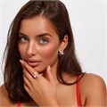 Комплект Каталог >> Бижутерия >> Ювелирная бижутерия коллекция  "Дубай" серьги и кольцо 19 р, покрытие: позолота, вставка: фианиты и искусственный жемчуг, цвет: прозрачный, арт.217.329-19 217.329-19