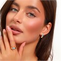 Комплект ювелирная бижутерия коллекция  "Дубай" серьги и кольцо 18 р, покрытие: позолота, вставка: фианиты, цвет: небесно-голубой и прозрачный, арт.217.295-18 217.295-18