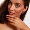 Комплект ювелирная бижутерия коллекция  "Дубай" серьги и кольцо 20 р, покрытие: позолота, вставка: фианиты, цвет: фиолетовый и прозрачный, арт.217.292-20 217.292-20