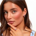 Комплект ювелирная бижутерия коллекция  "Дубай" серьги и кольцо 18 р, покрытие: позолота, вставка: фианиты, цвет: фиолетовый и прозрачный, арт.217.293-18 217.293-18