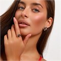 Комплект ювелирная бижутерия коллекция  "Дубай" серьги и кольцо 18 р, покрытие: позолота, вставка: фианиты, цвет: черный, арт.217.287-18 217.287-18