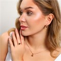 Комплект ювелирной бижутерии коллекция "Дубай" серьги, кулон и кольцо 19 р, покрытие: позолота, вставка: фианиты, цвет: зеленый, арт.213.907-19 213.907-19