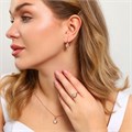 Комплект ювелирной бижутерии коллекция "Дубай" серьги, кулон и кольцо 17 р, покрытие: позолота, вставка: фианиты, цвет: прозрачный, арт.213.908-17 213.908-17