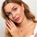 Комплект ювелирной бижутерии коллекция "Дубай" серьги, кулон и кольцо 20 р, покрытие: позолота, вставка: фианиты, цвет: желтый, арт.213.906-20 213.906-20