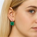 Серьги коллекция "Дубай" покрытие посеребрение, зеленый матовый камень, V 0125, арт.947.807 947.807